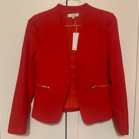 NWT Ovi Red Blazer with zippers - Picture 2 of 5